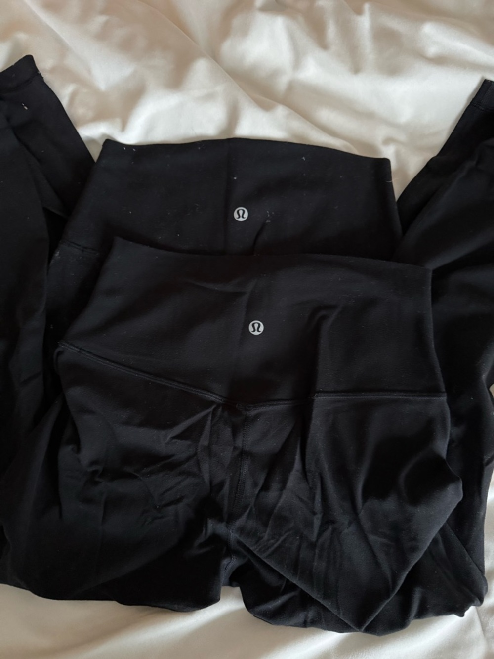 Two 2 pairs of lululemon athletica Black High-Waist Leggings Duo